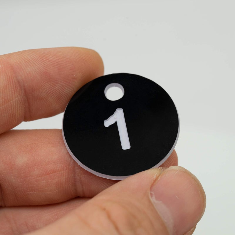 StayMax Plastic ID Number Tags Key Tags with Key Rings (50, Black) - Image 3